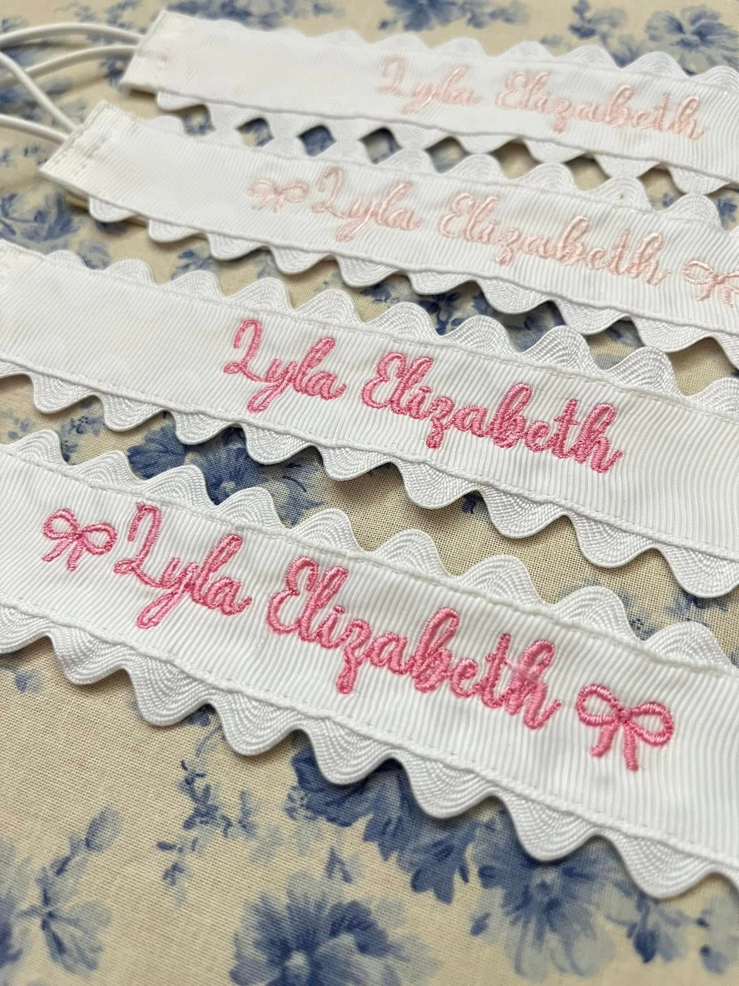 Embroidered Bow Pacifier Clip