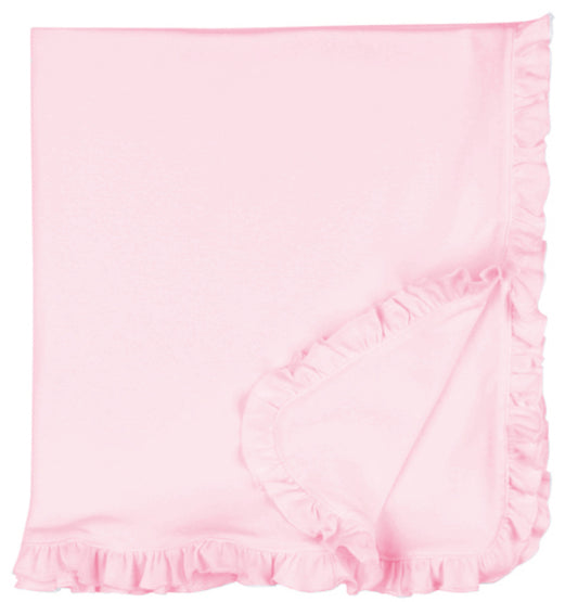 Embroidered Ruffle Receiving Blanket