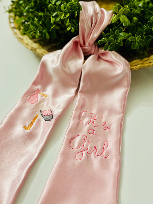 It's a Girl Wreath Sash
