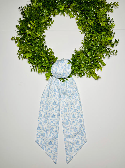 Blue Floral Wreath Sash